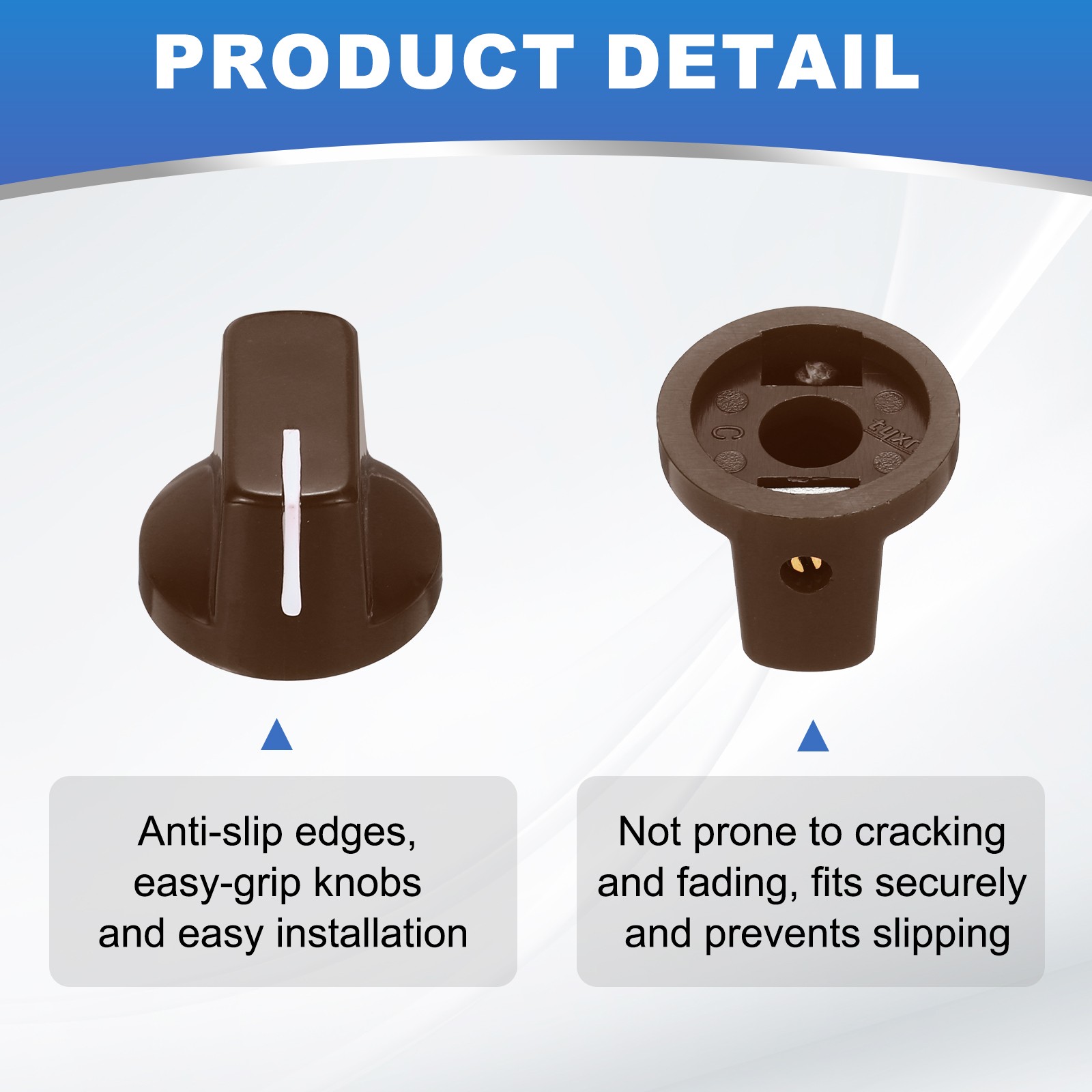 10pcs Brown Guitar Effect Pedal Knob, 9/16" Plastic Electric Guitar Knobs