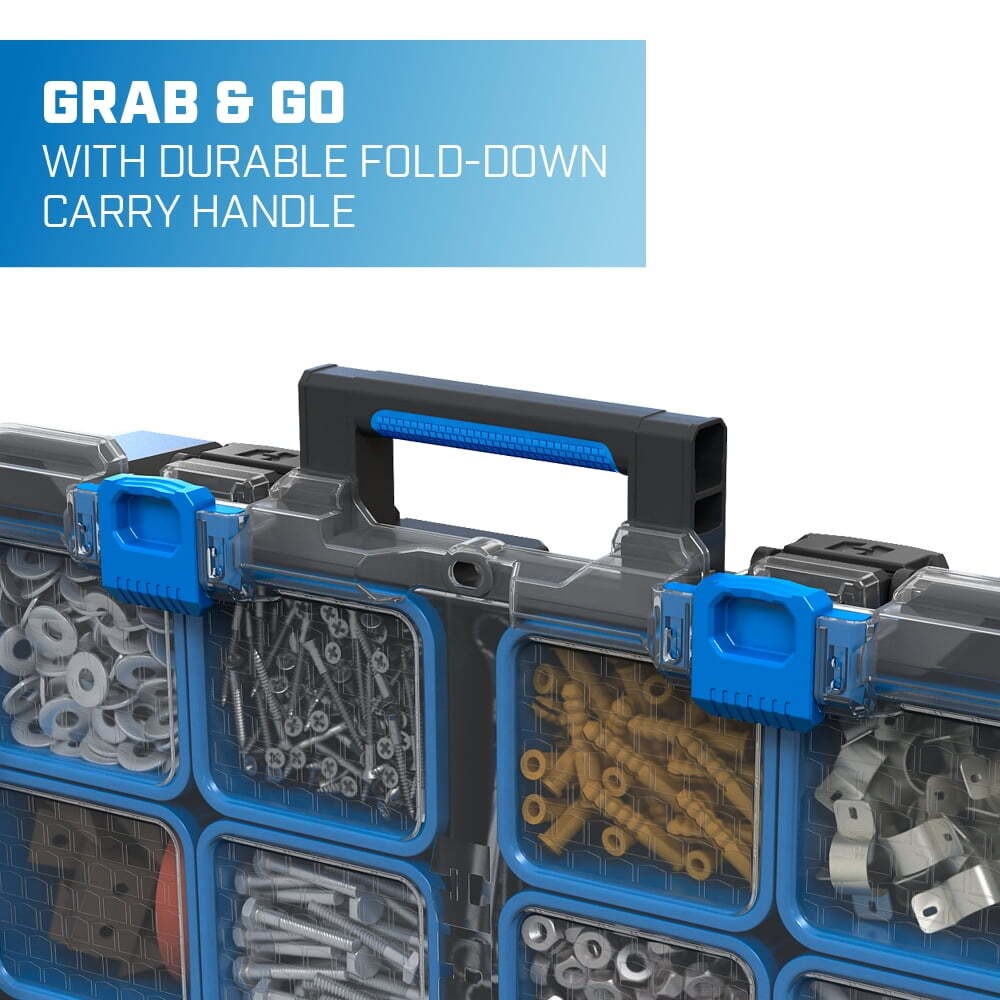 Stack System Tool Box with Removable Organizer Bins Fits Modular Storage System