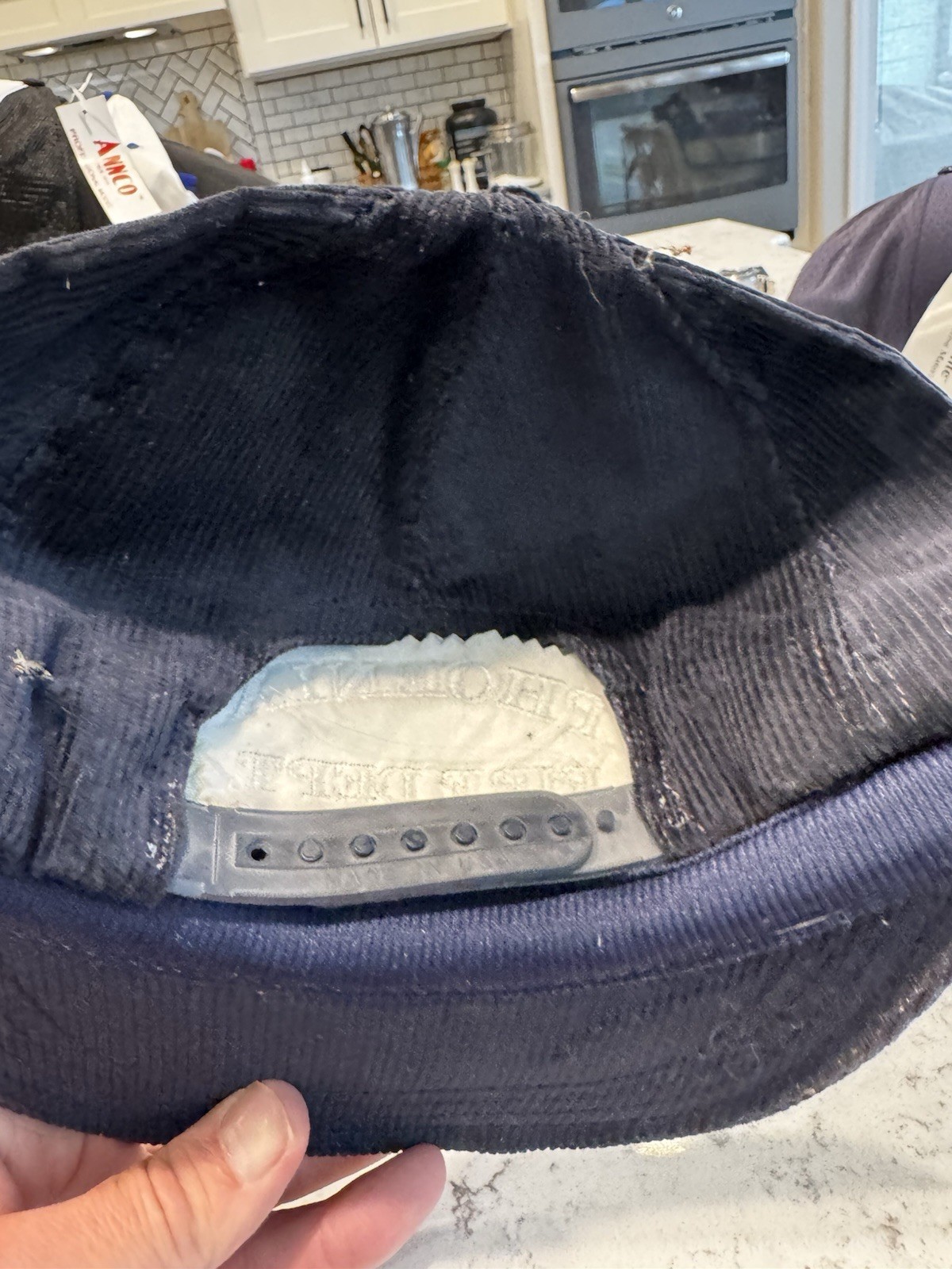 Vtg Phoenix Fire Dept White Navy Hat Corduroy SnapBack Cap