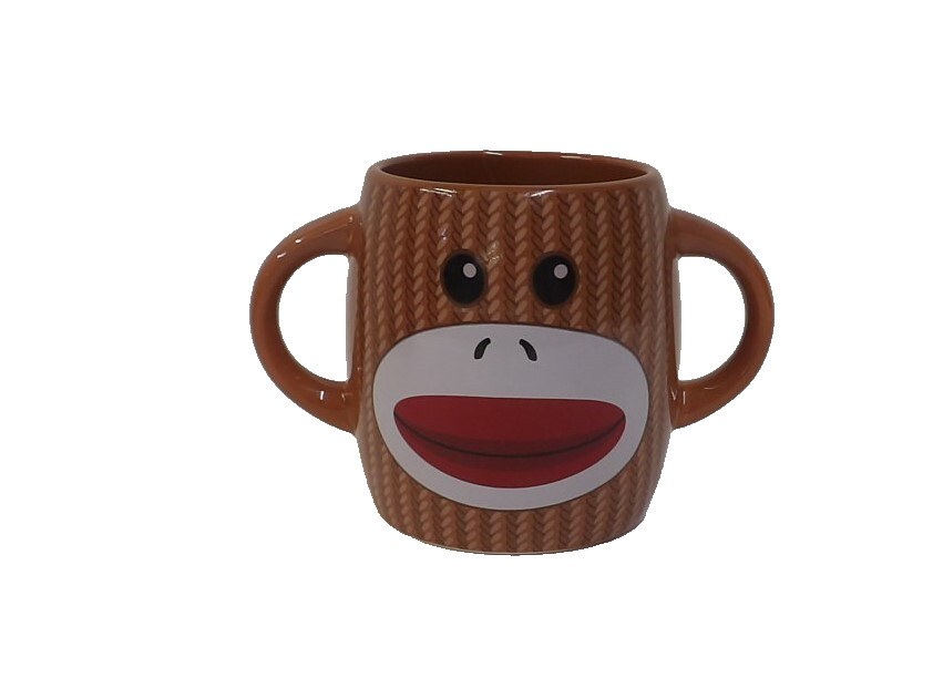 Whimsical Galerie Sock Monkey Double Handled Mug Cup
