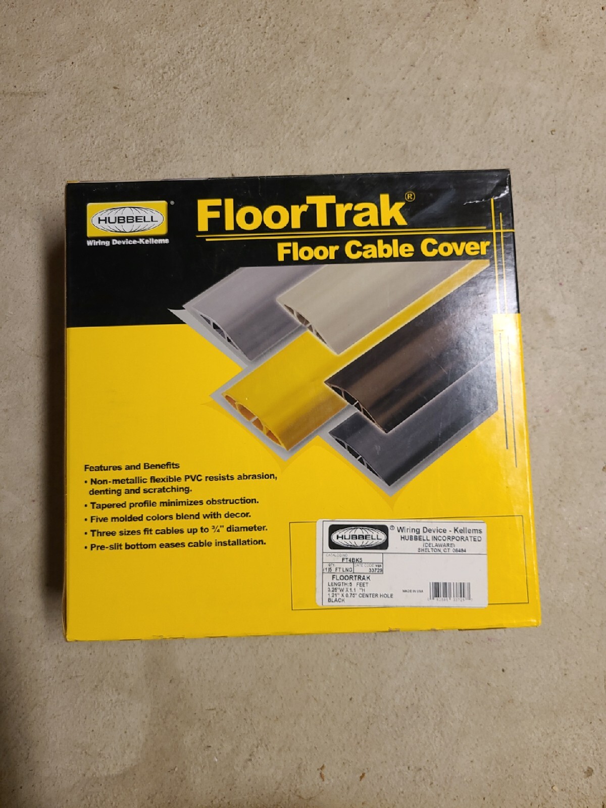 Hubbell Wiring Device-Kellems Ft4bk5 Hubbell Floortrak 4 Ft4bk5 Floor Cable