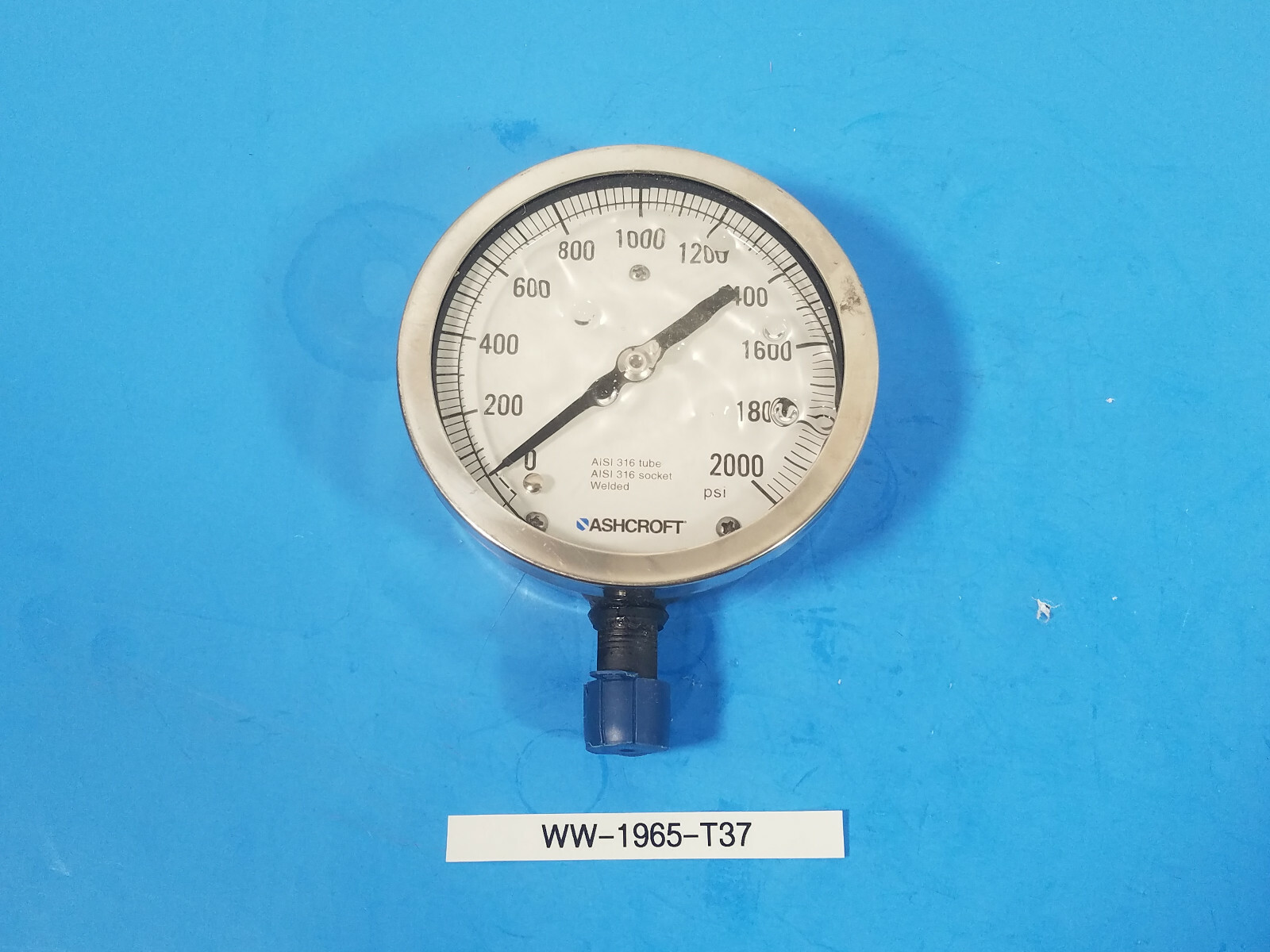 New Duragauge, Ashcroft, 0-2000 psi, AISI 316 tube