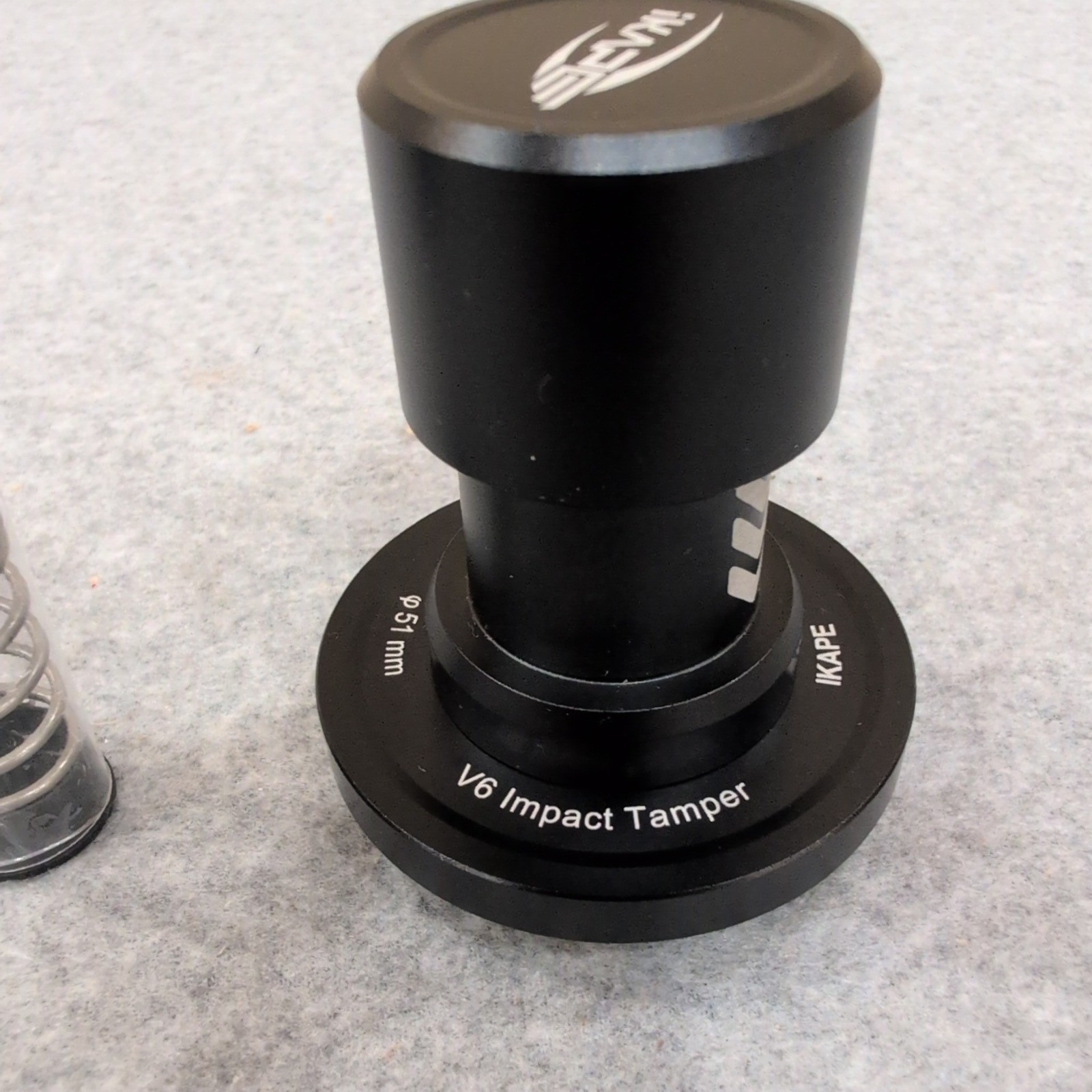 IKAPE V6 Impact Feedback Tamper 51mm Espresso Calibrated Spring Loaded Black