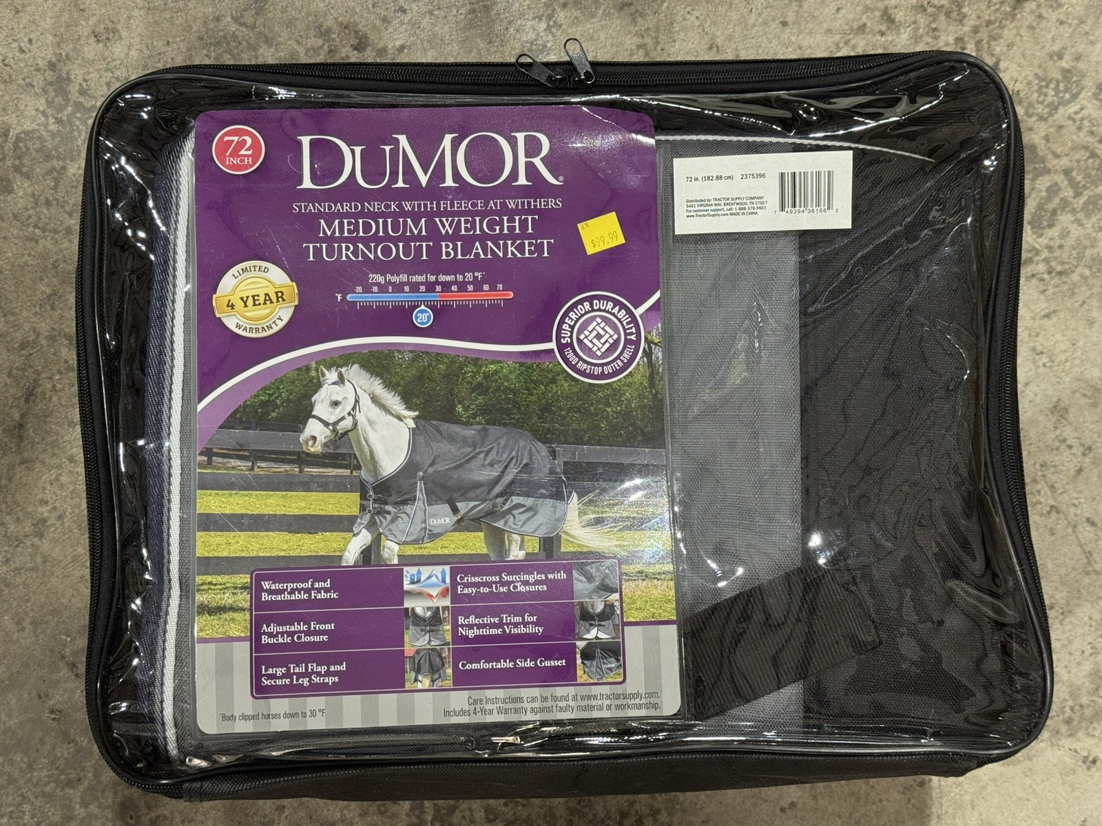 DuMOR 2-Tone Horse Blanket 72” Medium Weight Turnout Blanket - NEW!  SHIPS FREE!