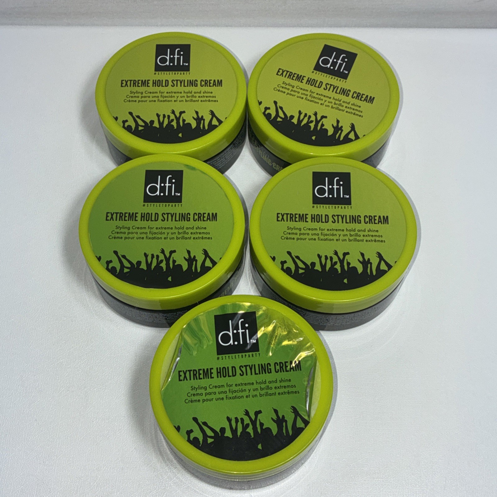 Lot Of 5 New d:fi Extreme Hold Styling Cream 2.6 Oz Each Slightly Damaged Outer