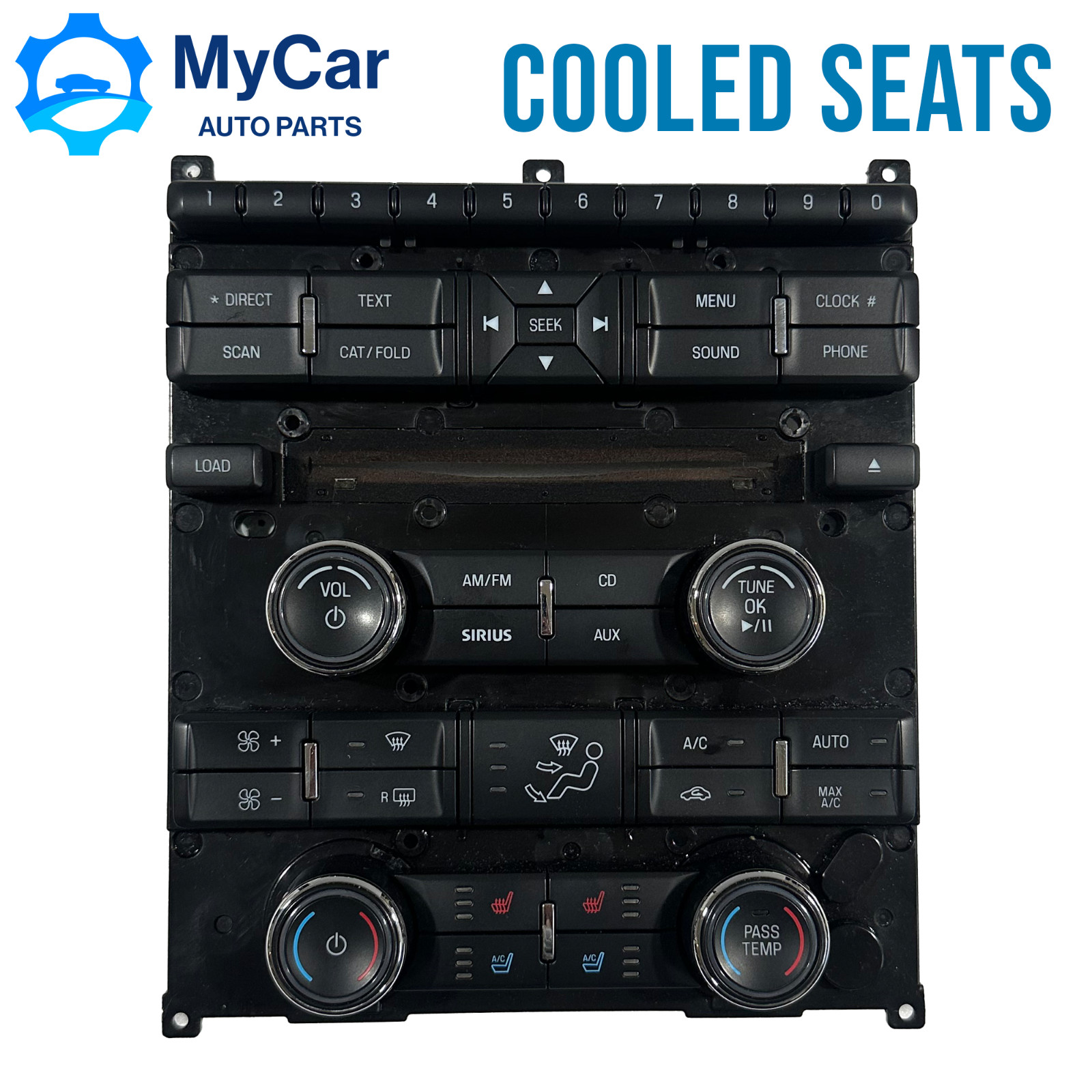 2010-2012 FORD TAURUS RADIO CLIMATE CONTROL PANEL COOLED SEATS AG1T-18A802-DB