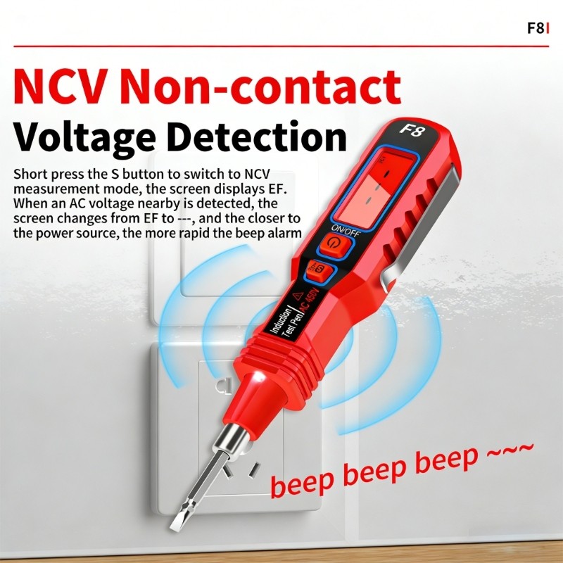 Professional Voltages Detector Pen With Flashlight Visual And Audible Alerts