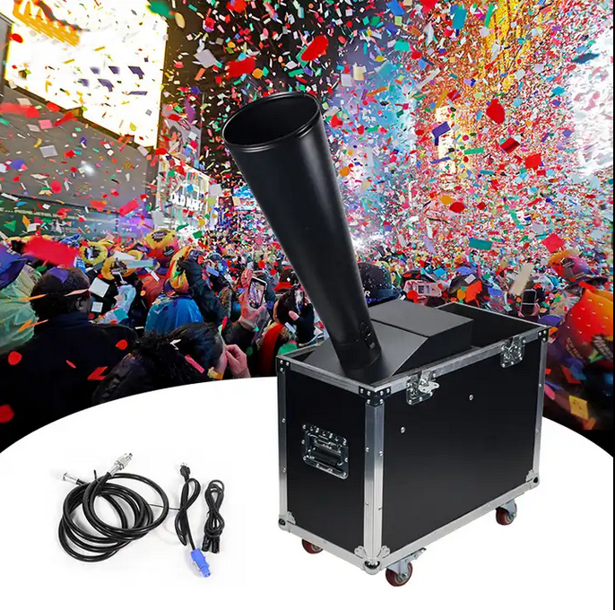 CO2 Confetti Machine with Flight Case Confetti Cannon Blaster Angle Adjusted