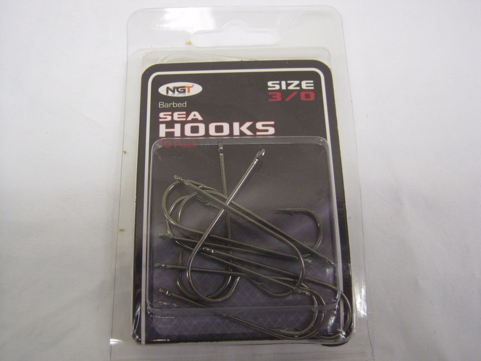 Sea Fishing Hooks Barbed 10pk Size 3 NGT