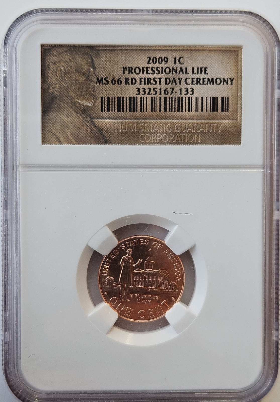 2009 Professional Life Lincoln Cent MS66 RD – First Day Ceremony – NGC