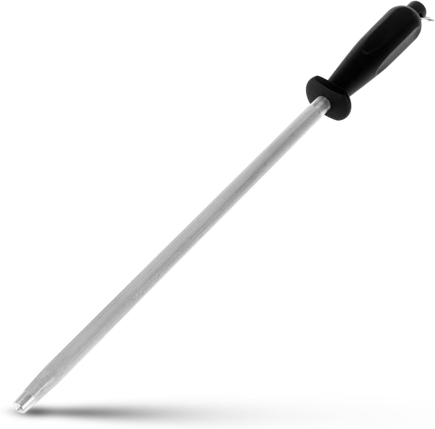 12 Inch Honing Steel RodCarbonSteel Sharpener with Non SlipGrip and Hanging Loop