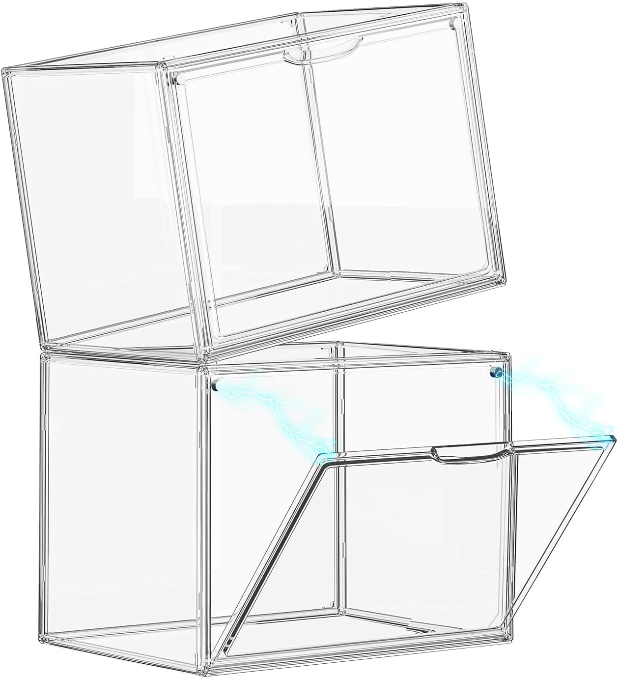 Large Acrylic Display Case with Magnetic Lids for Collectibles and Accessories