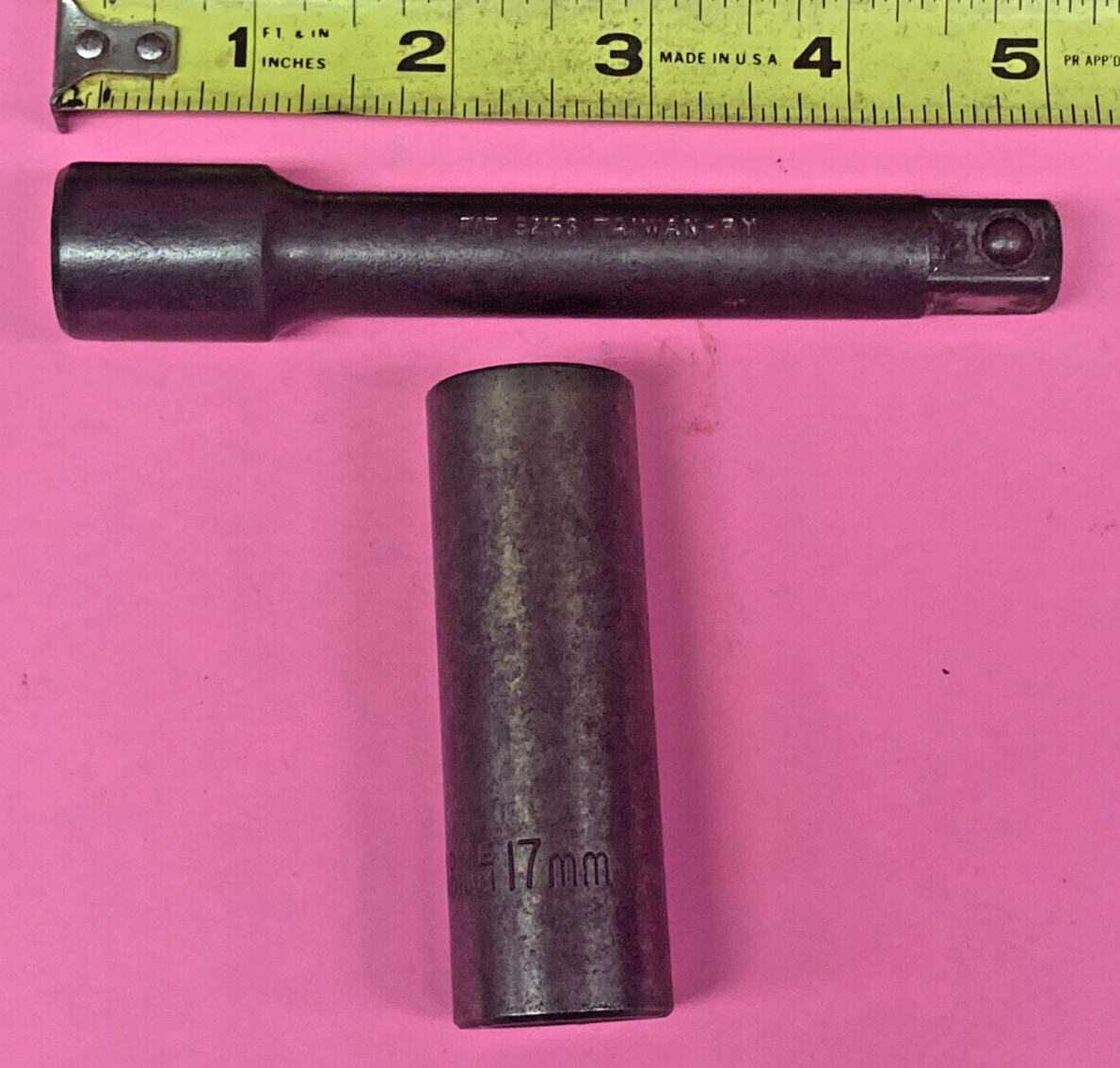 17mm DEEP socket  ~ 1/2" Dr. ~ PLUS 4" Extension