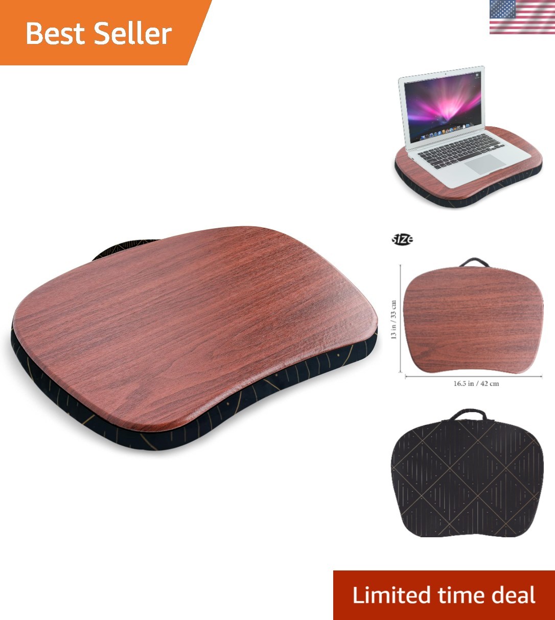 Lap Laptop Desk - Portable Lap Desk with Pillow Cushion, Fits up to 15.6 inch...
