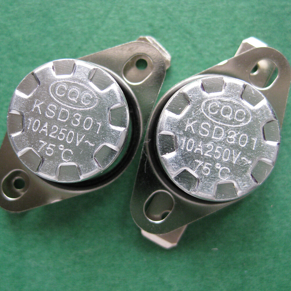 2pcs KSD301 75°C / 167°F Degree Celsius N.C. Temperature Switch Thermostat