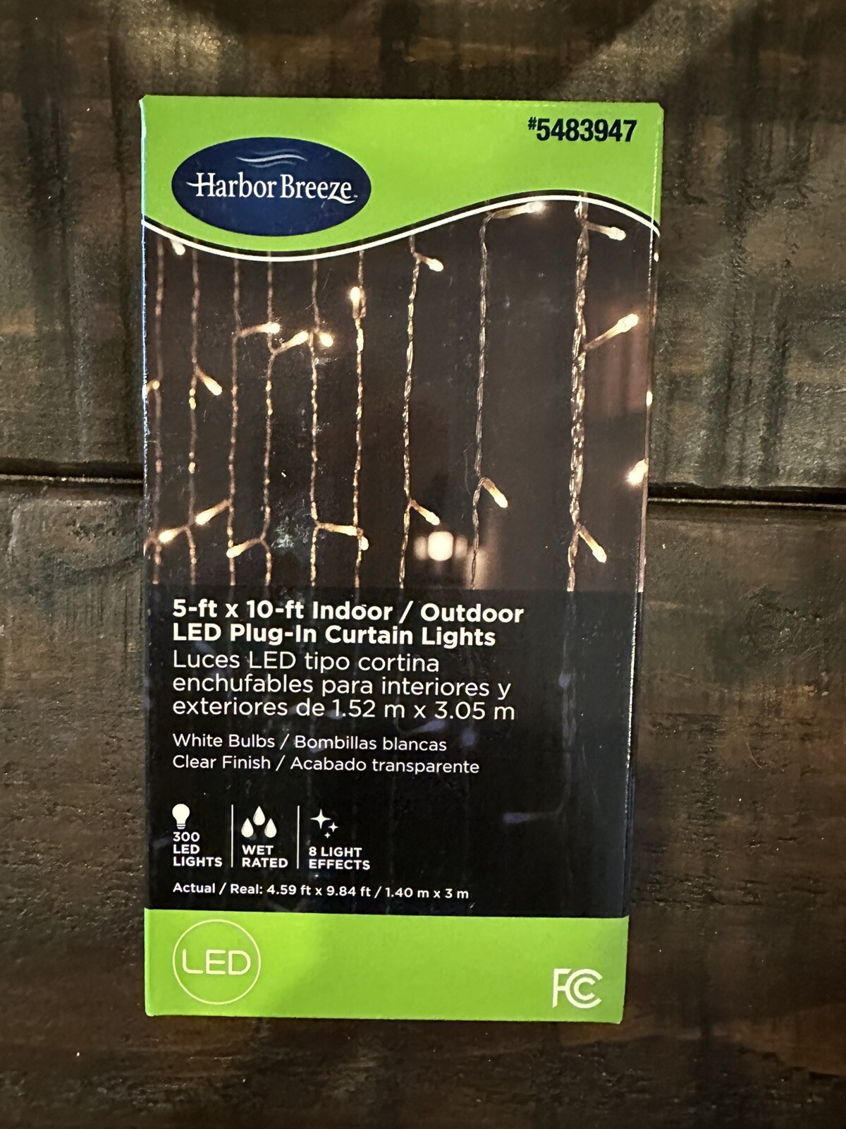Harbor Breeze 5' x 10' Indoor/Outdoor LED Plug-In Curtain Lights. NEW/SHIPS FREE