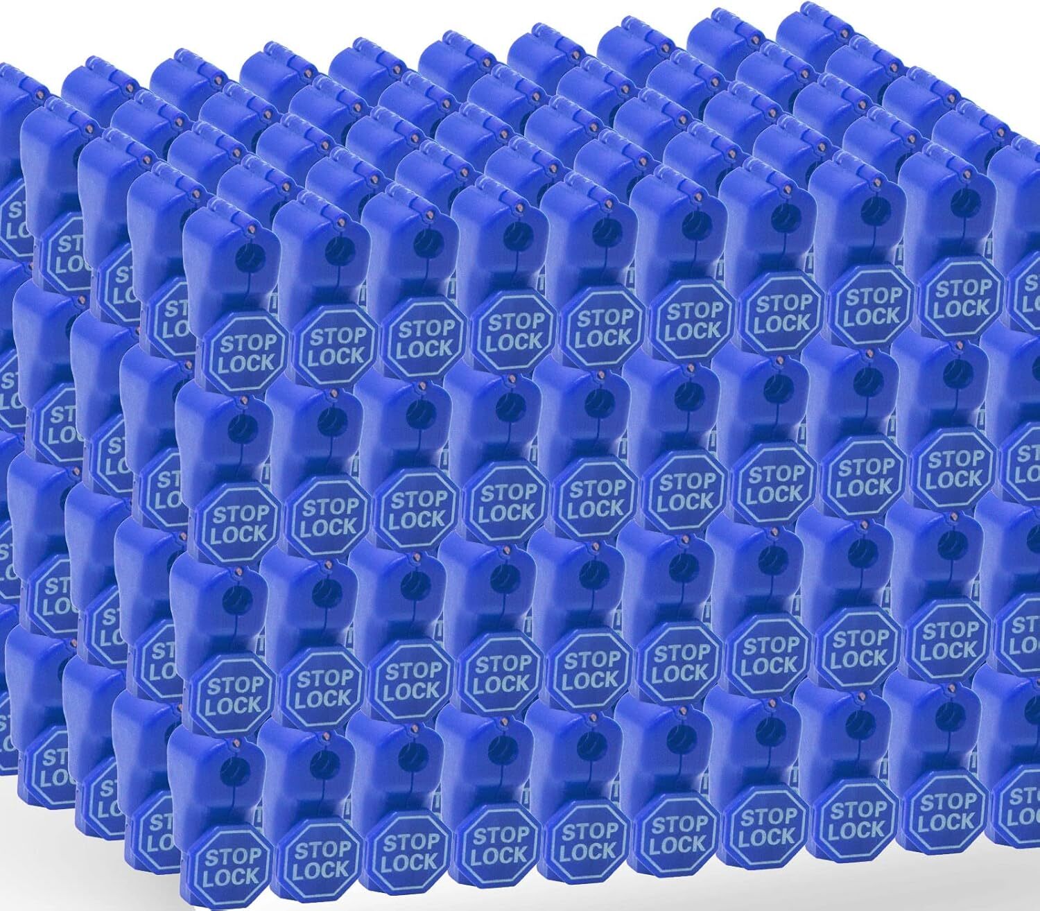 Stop Locks 200 Pack Peg Hook Locks Blue Retail Security Anti-Theft peg Hook S...