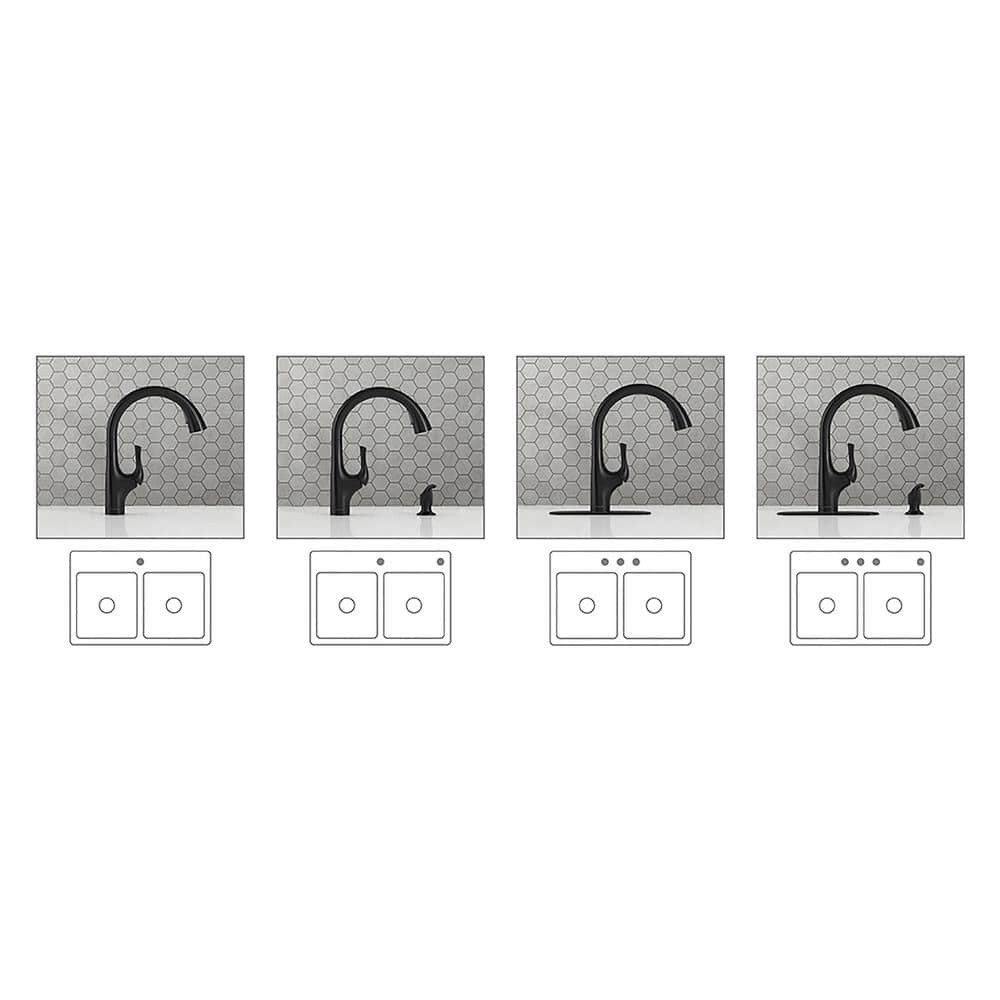 Kohler Avi Single-Handle Pull Out Sprayer Kitchen Faucet in Matte Black