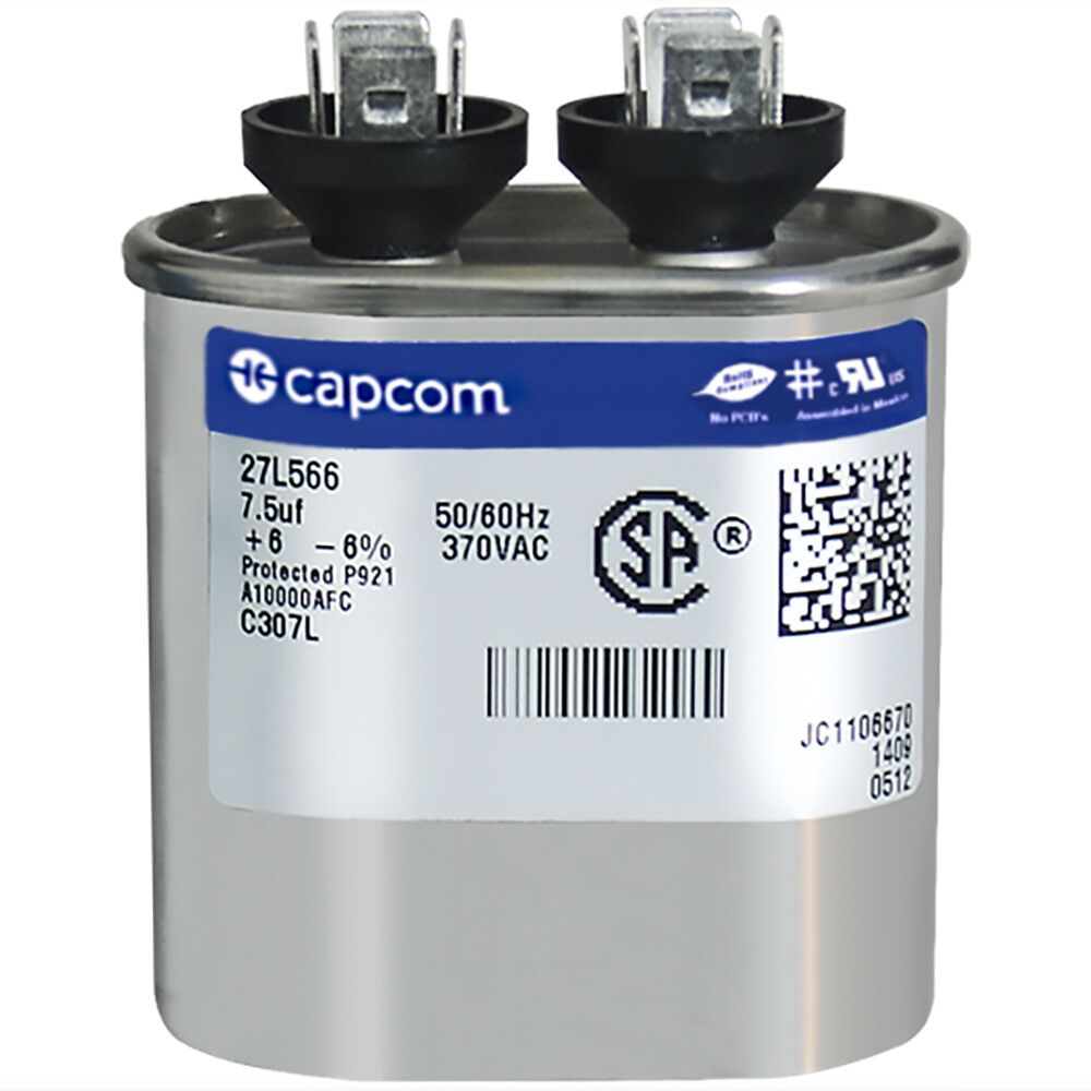 7.5 uf 370 volt Capacitor Oval 27L566 27L566S Replace 97F9001 Z97F9001 Genteq