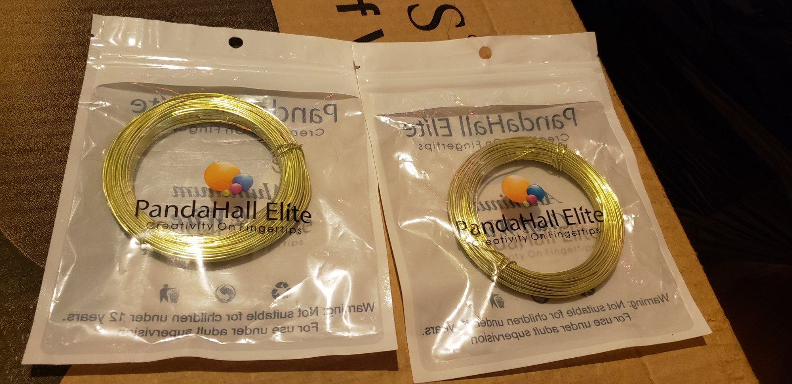 Pandahall Elite Aluminum Craft Wire 2 Rolls- Yellow/greenish Color