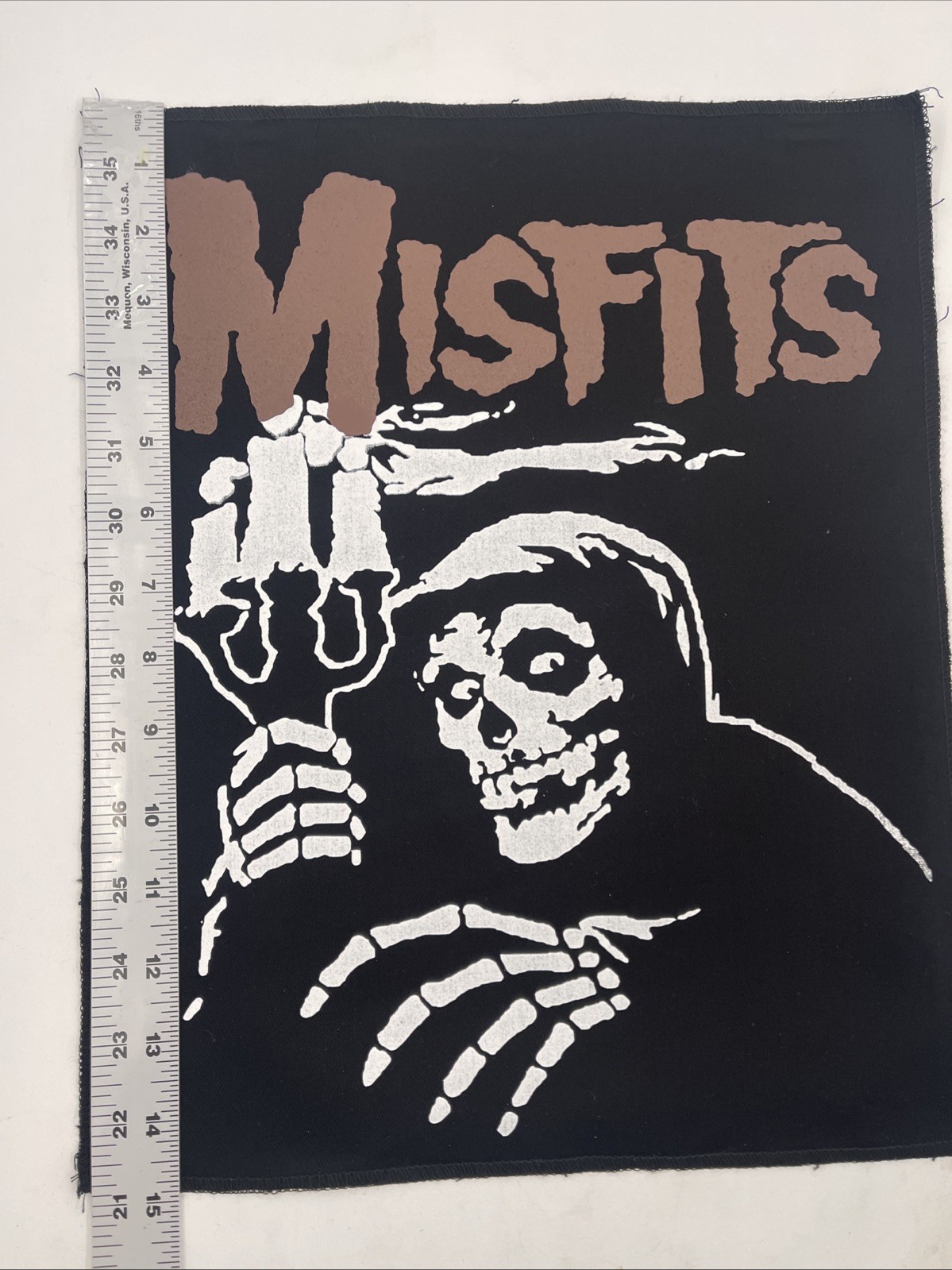 Misfits Punk Band Fiend Logo XL Back Patch: Sew On, Screen Printed, 15” X 12”