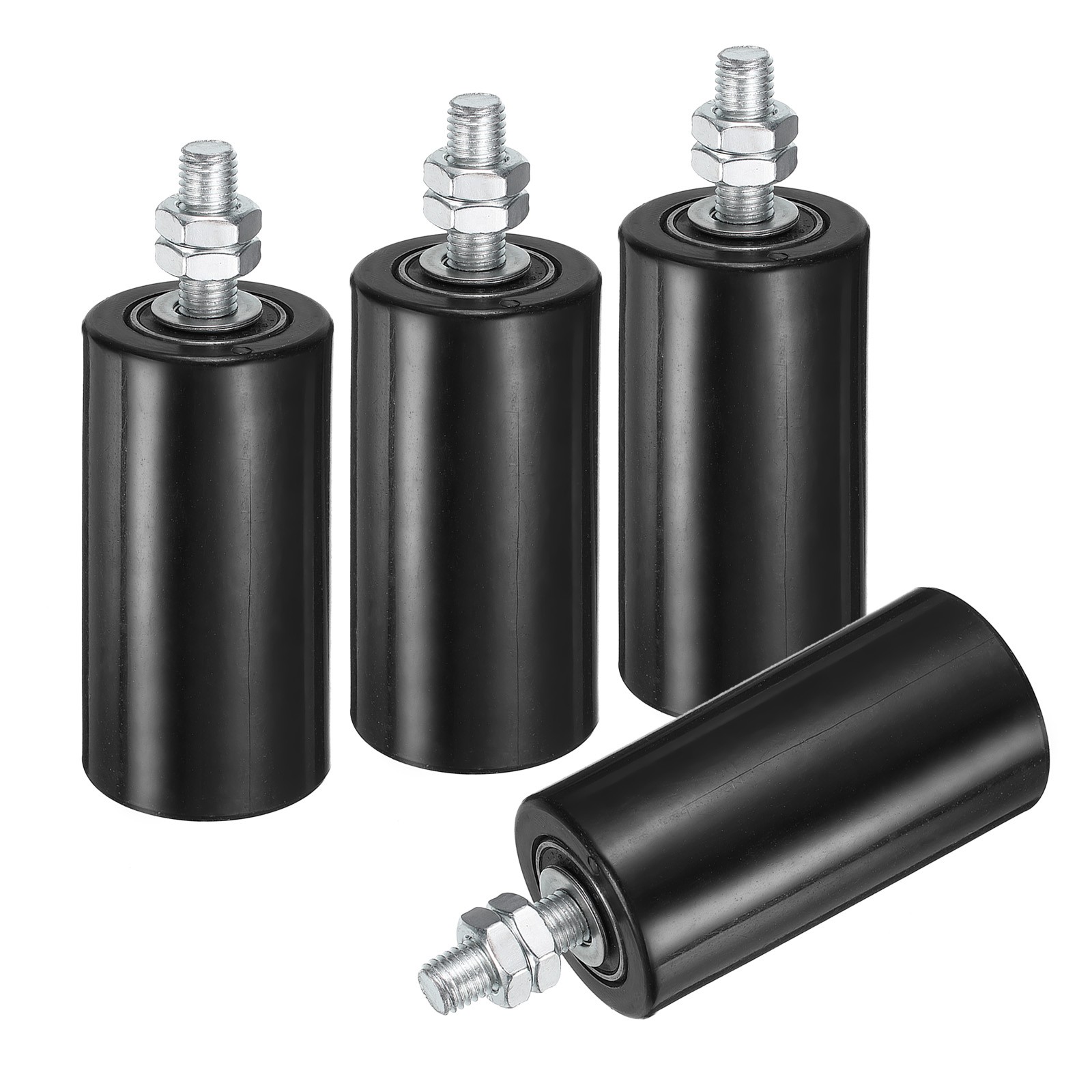 4Pcs Slide Gate Guide Roller 4" Nylon Sliding Gate Support Assembly Black
