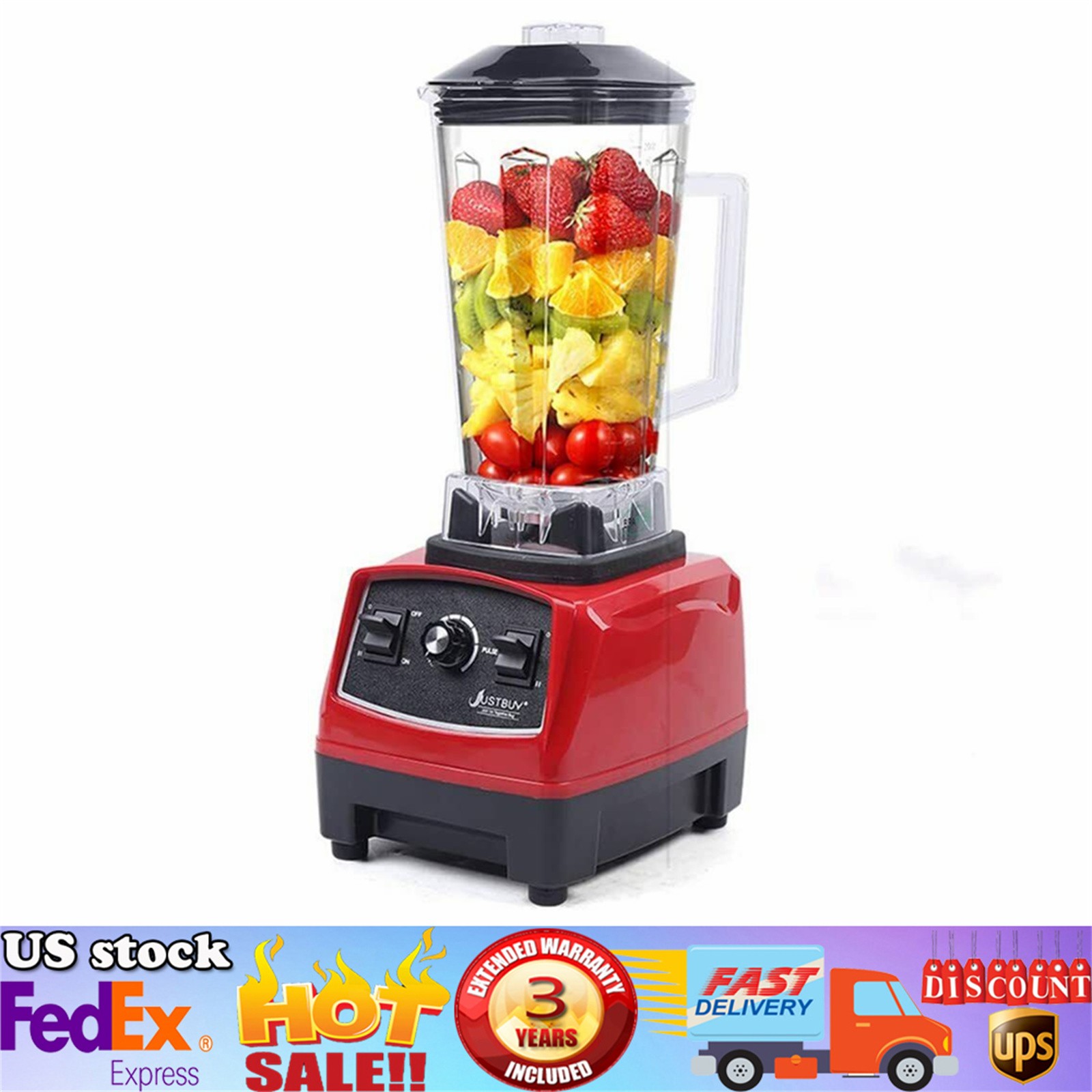 3HP 2L Professional Blender Heavy Duty Commercial Blender Mixer Juicer US