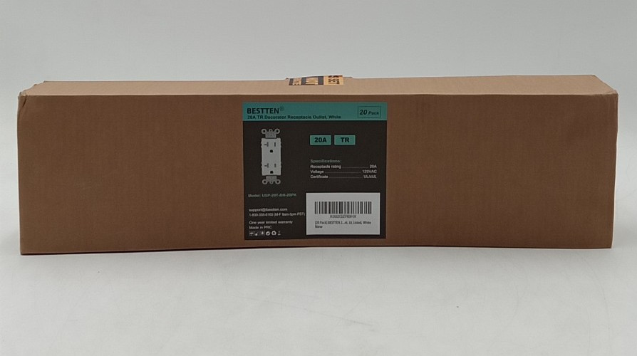 BESTTEN 15 Amp Decorator Wall Receptacle Outlet Non-Tamper-Resistant 20 Pack
