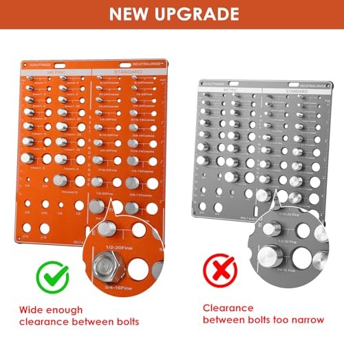 Nut and Bolt Thread Checker, Standard & Metric 42 42 Thread Checker Orange