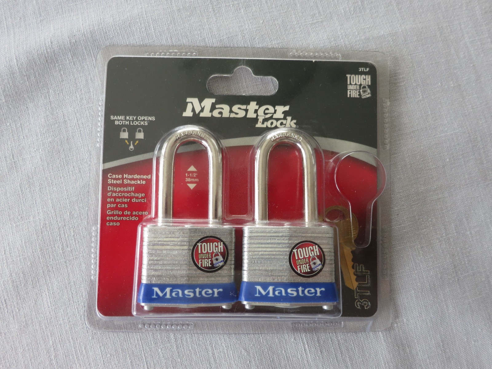 Master 2-Pack Keyed Padlock, 3TLF, New
