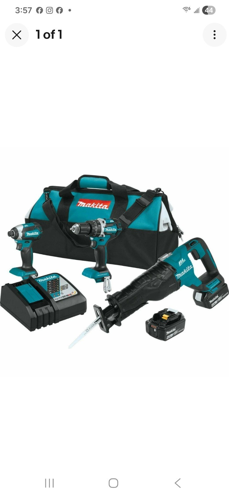 MAKITA XT328M 18V BRUSHLESS 4.0 AH LI-ION 3 PIECE COMBO KIT WITH TOOL BAG NEW!!!
