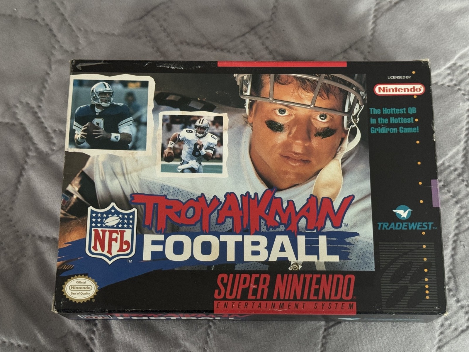 Troy Aikman NFL Football     *  Snes Box Only * Super Nintendo Original box