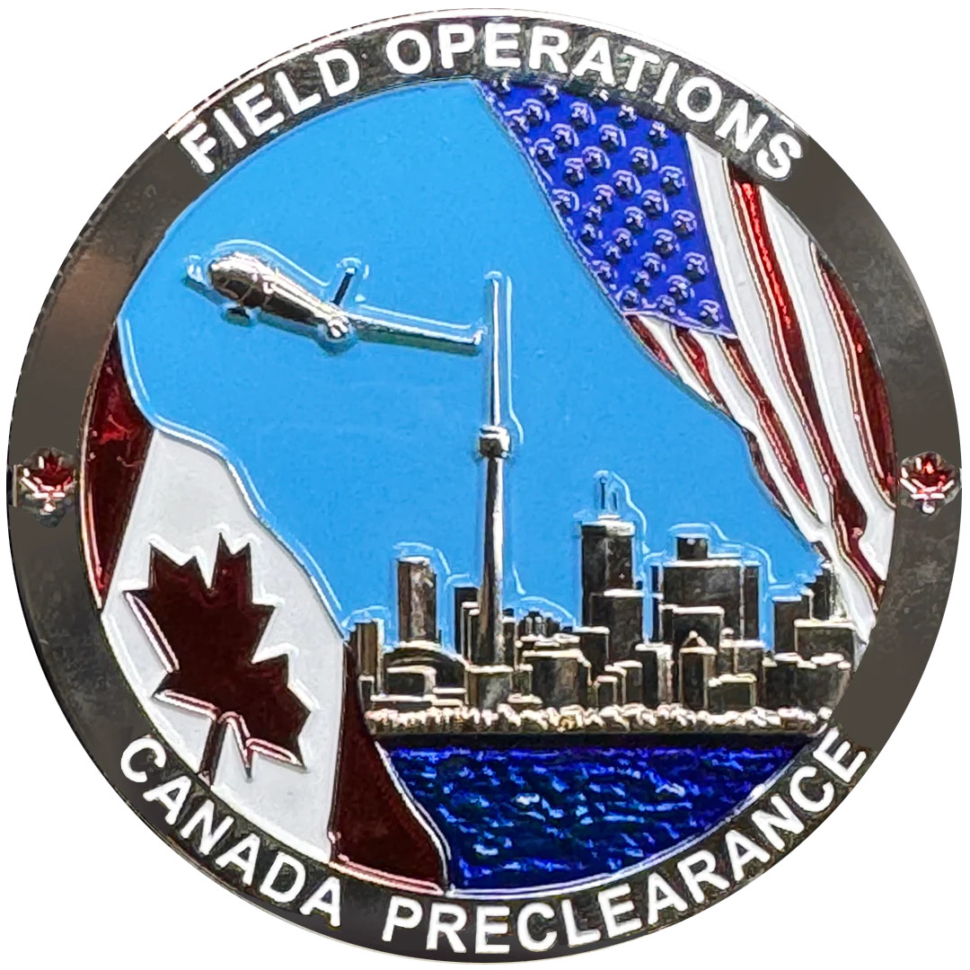DL8-06 CBP OFO Field Operations Canada Preclearance Field Ops Challenge Coin CBP