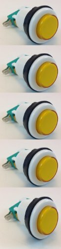 ILLUMINATED GAMING BUTTON (MOMENTARY) COLOR VARIANCE (5 PACK, AMBER)
