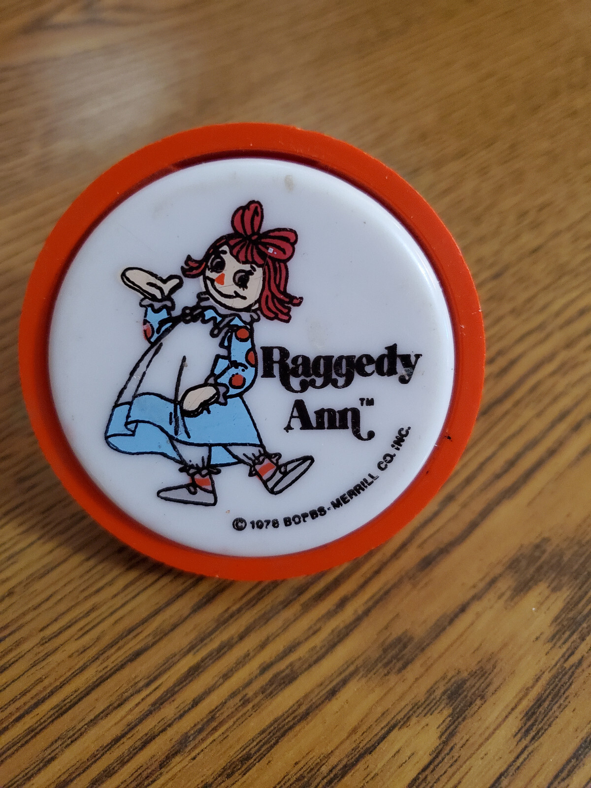 Vintage 1978 Raggedy Ann Night Light Button Circular Small General Electric work