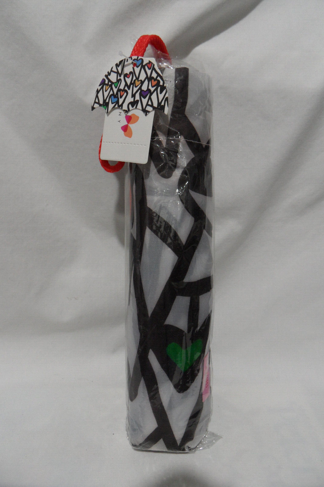 PAPER DESTINY rainbow hearts umbrella NWT