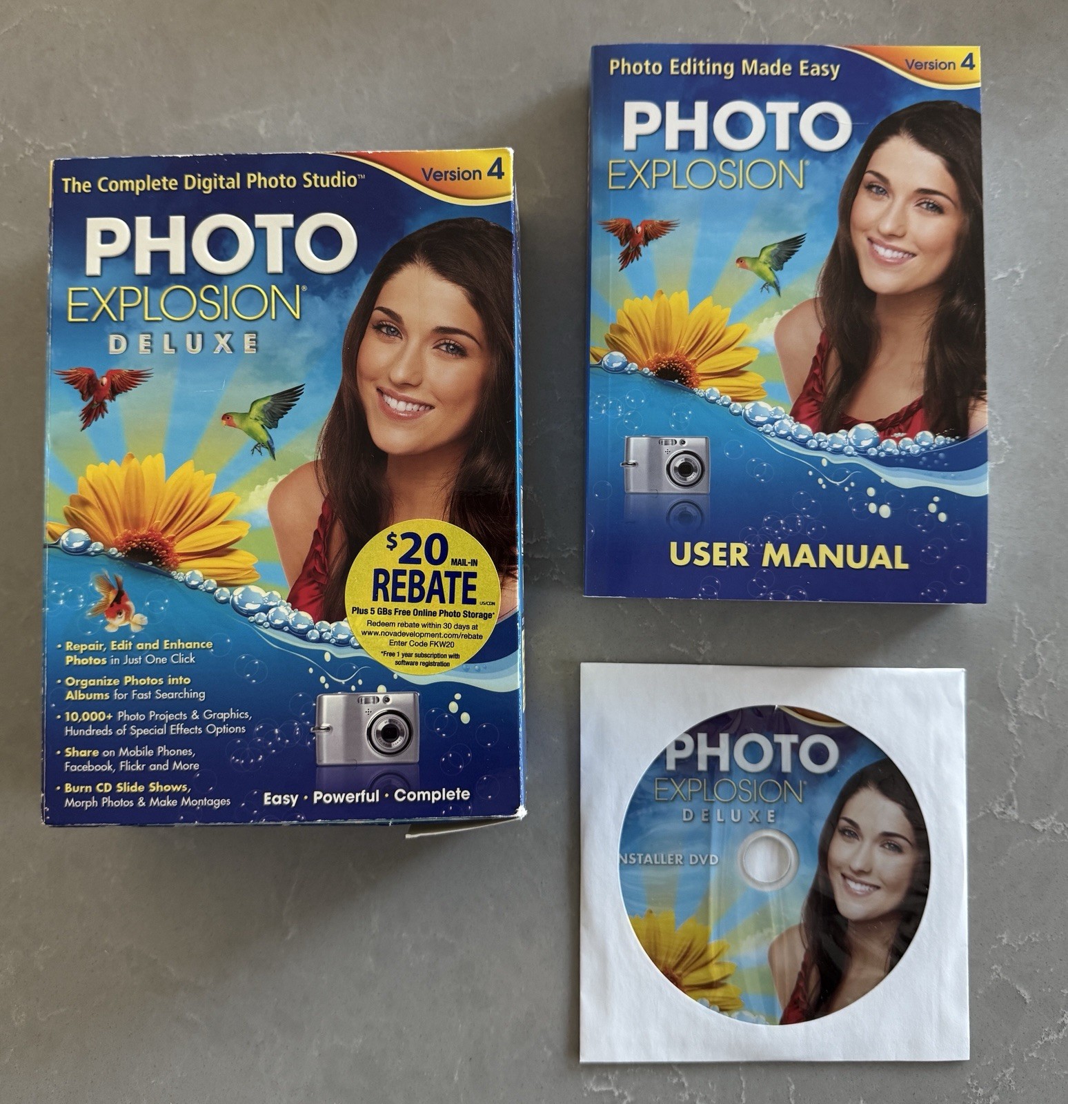 Nova Photo Explosion Deluxe Version 4, Complete Digital Photo Studio Never Used