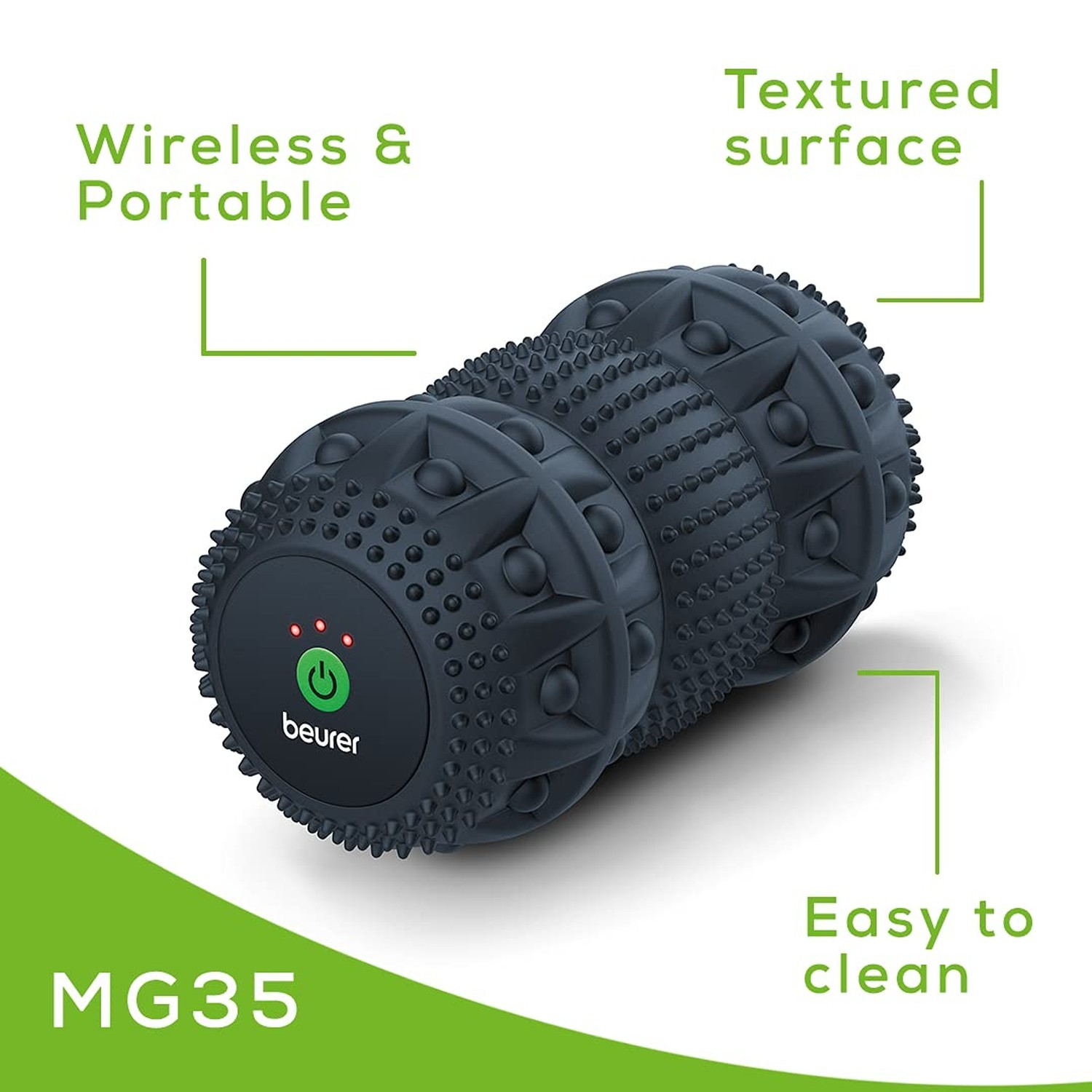Beurer 3-Speed Vibrating Massage Roller - High-Intensity Deep Tissue Massager...