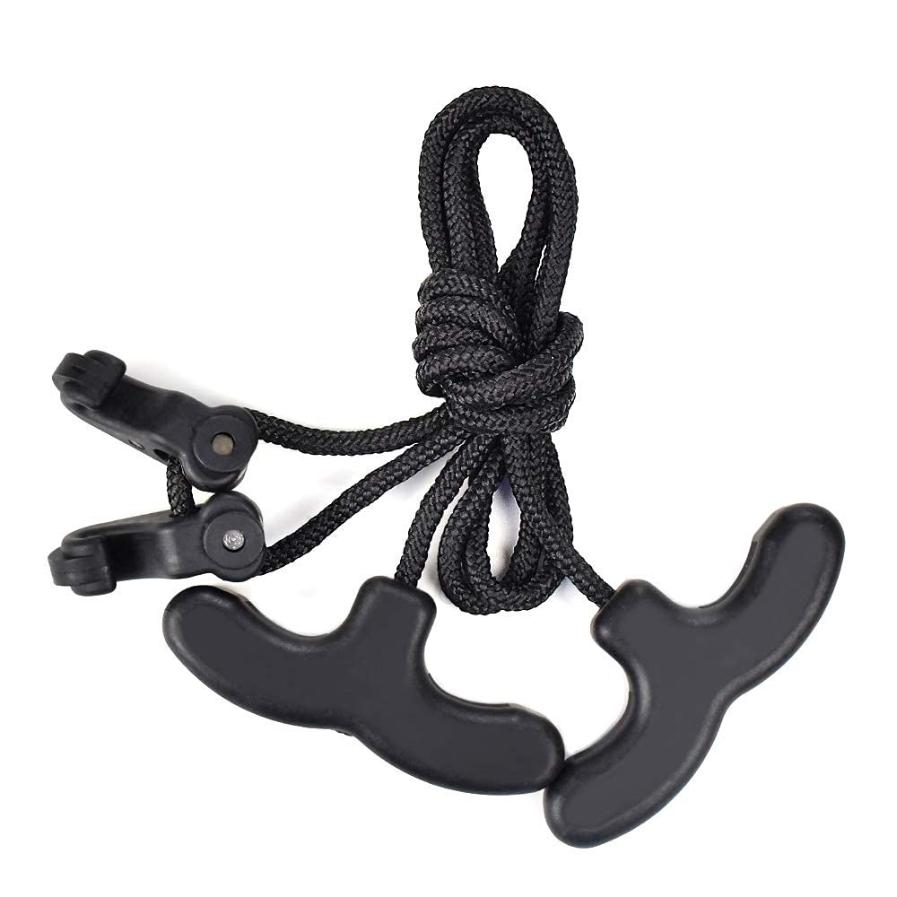 YLSIO Archery Crossbow Cocking Device 2 Finger Handle-Classic Black Rope