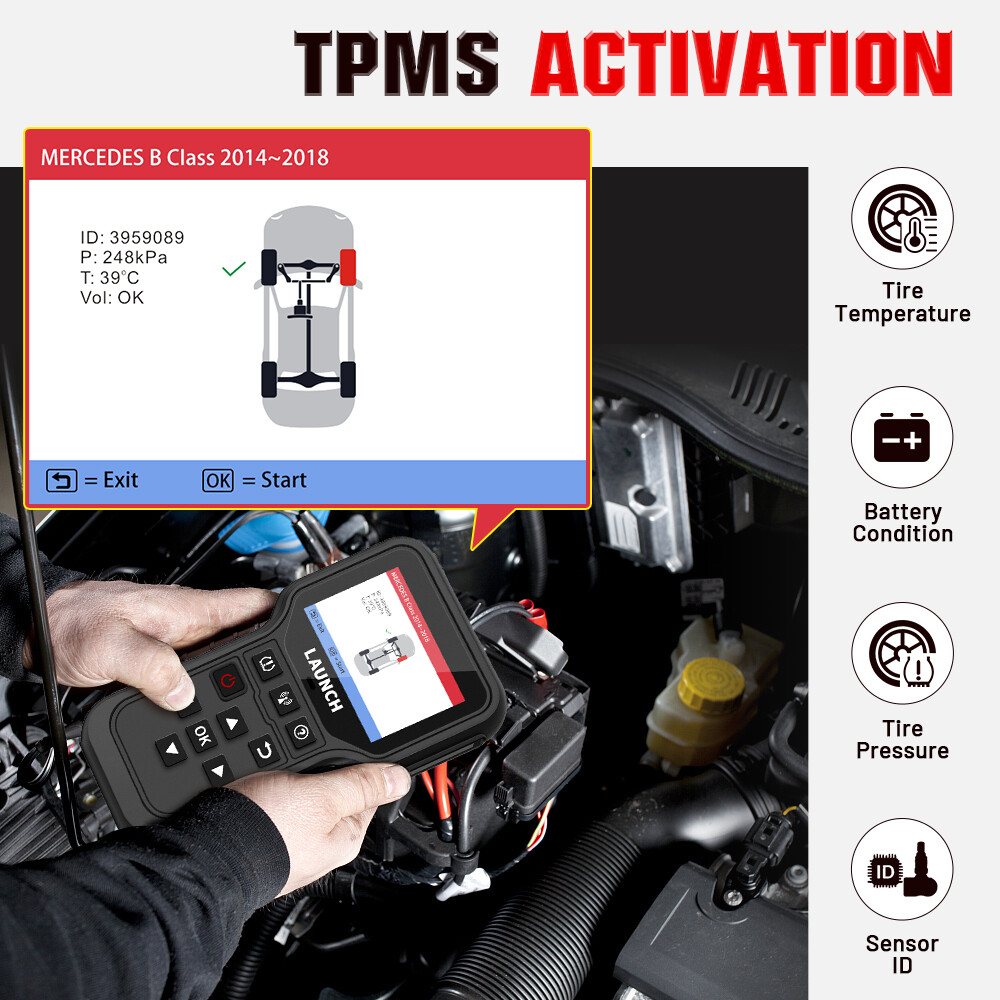 LAUNCH CRT5011E TPMS Relearn Tool Tire Pressure Sensor Programing Diagnosis Tool