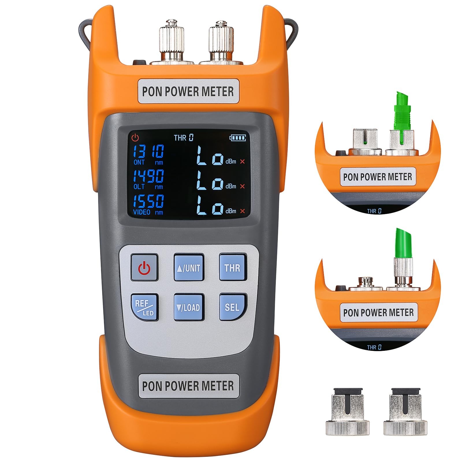 Handheld PON Fiber Optical Power Meter SC/FCAPC Connector orange