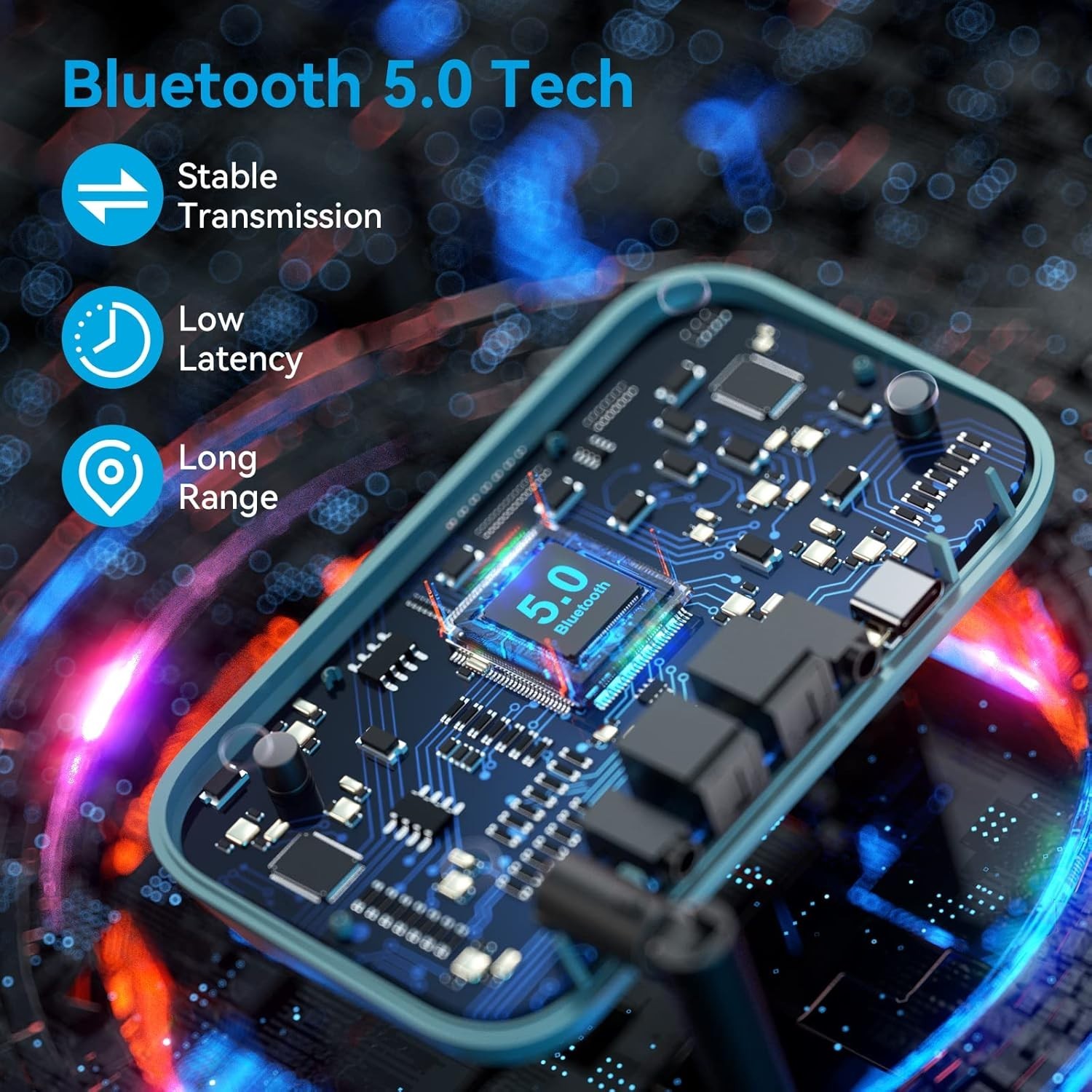 SOOMFON Bluetooth Transmitter for TV 3-in-1 Bluetooth 5.0 Transmitter Receiver
