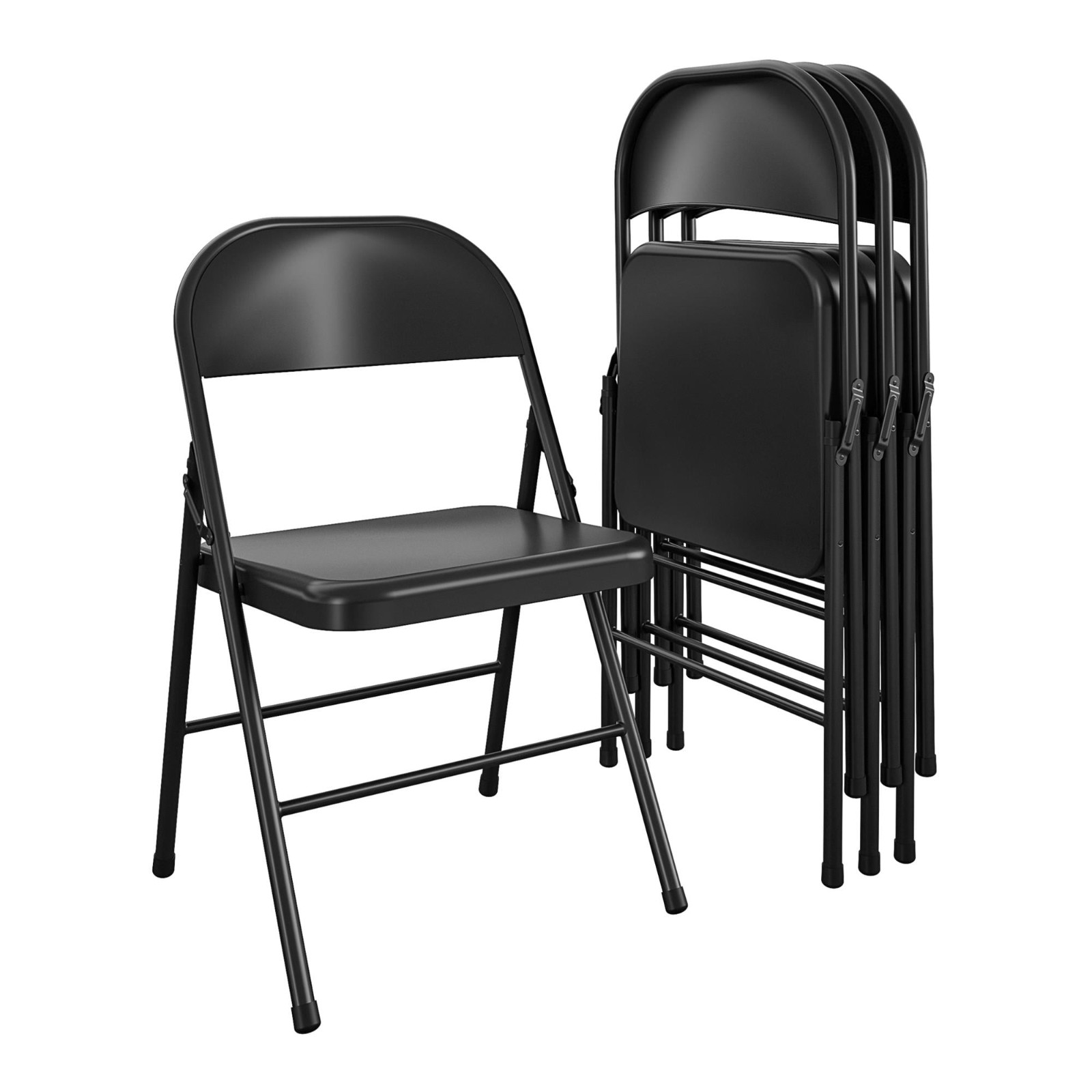 BIGSALE! Mainstays All-Steel Metal Folding Chair, Black, 4 Pack Free Shipping Us
