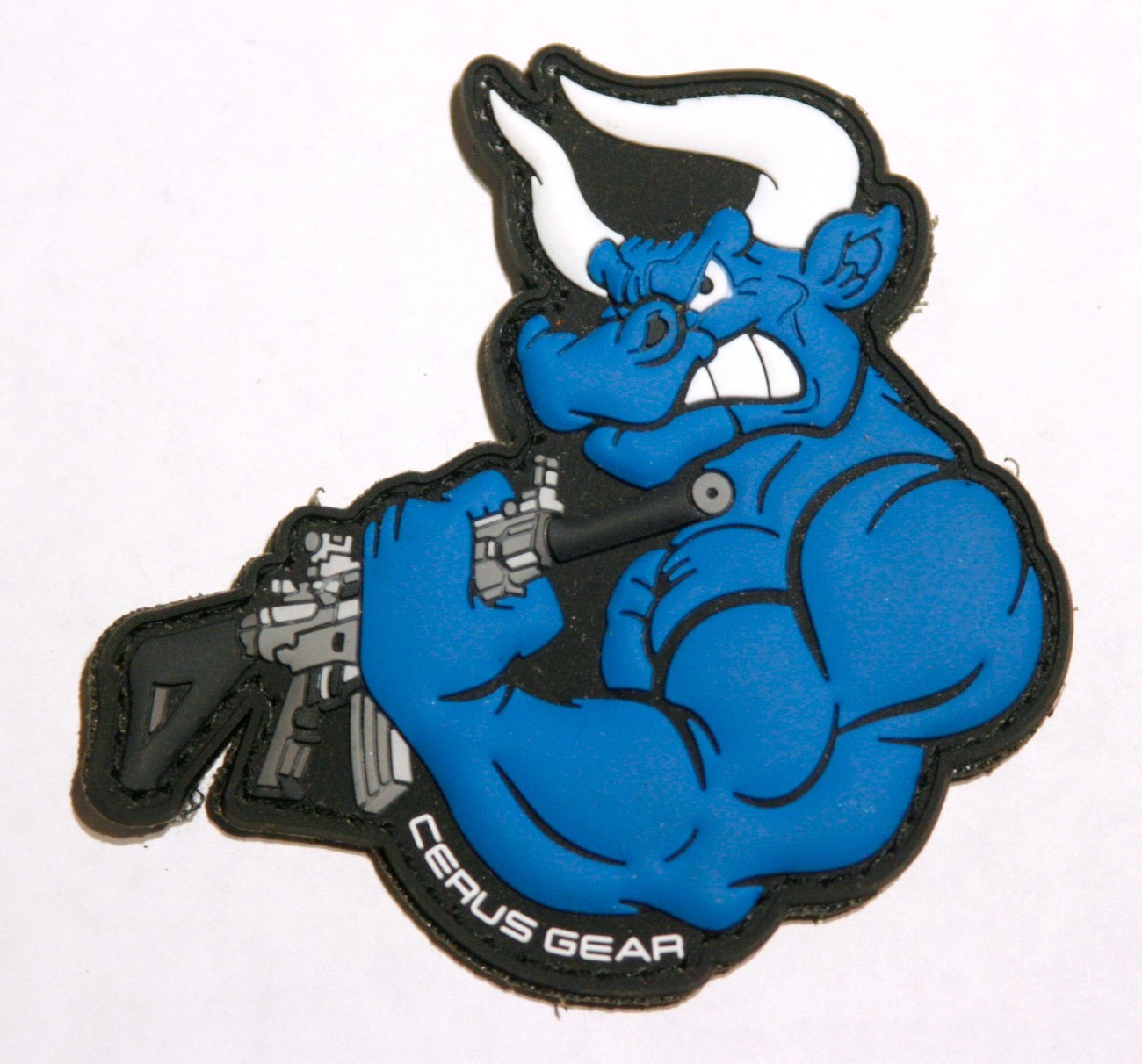 CERUS GEAR Blue Bull 3" Tactical Patch - Hook & Loop - PVC *NEW