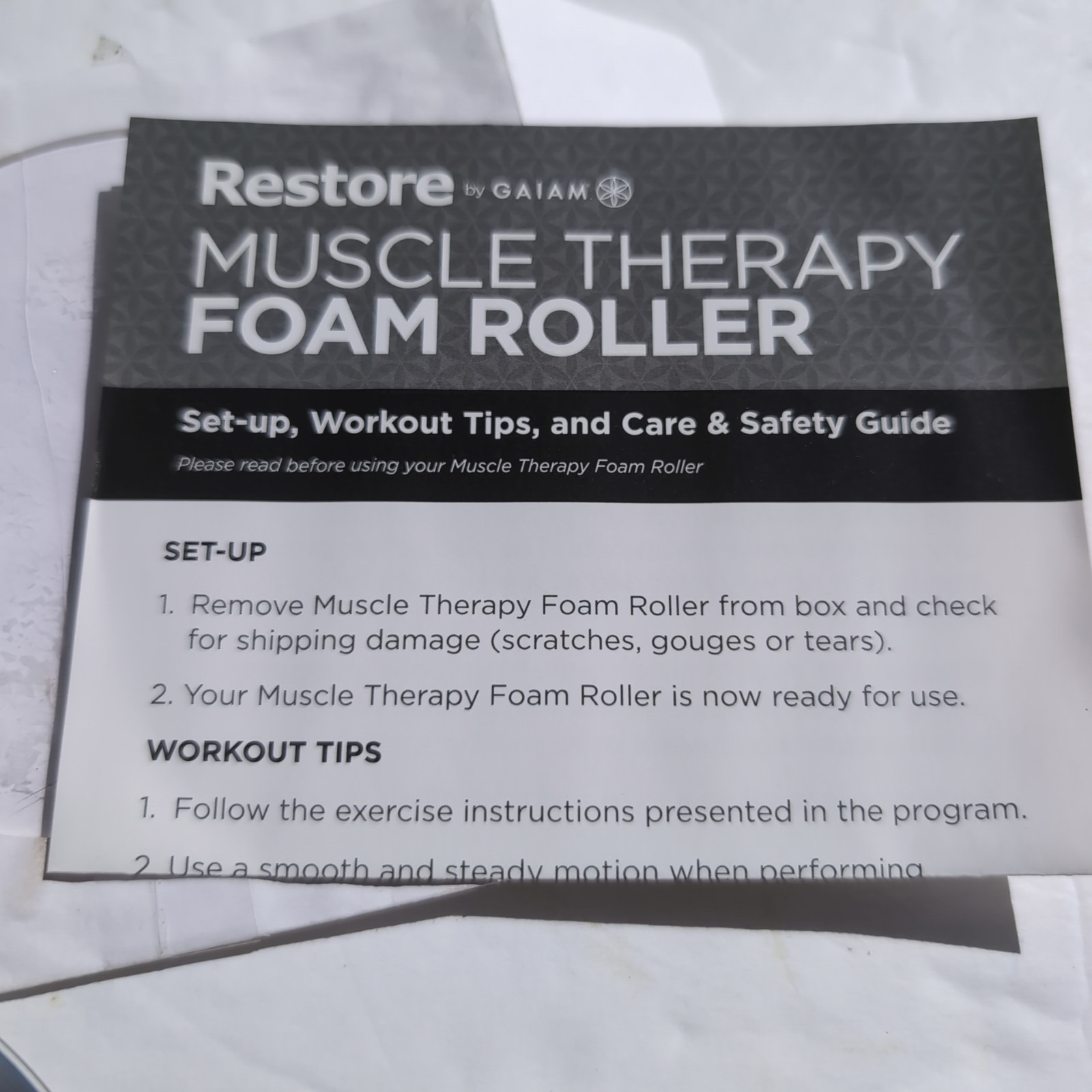 Gaiam Restore Muscle Therapy Foam Roller DVD