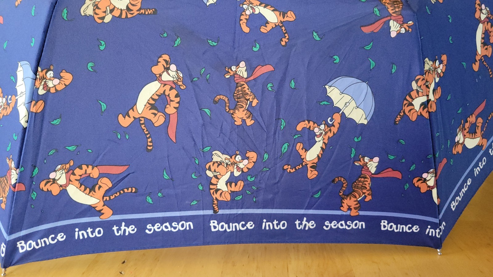 Disney Store Tigger Compact Folding Umbrella Blue, Manual All-Over Print