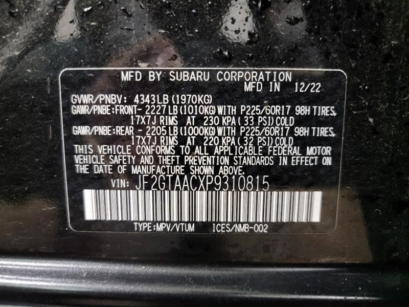 CROSSTREK 2023 Chassis ECM 572832