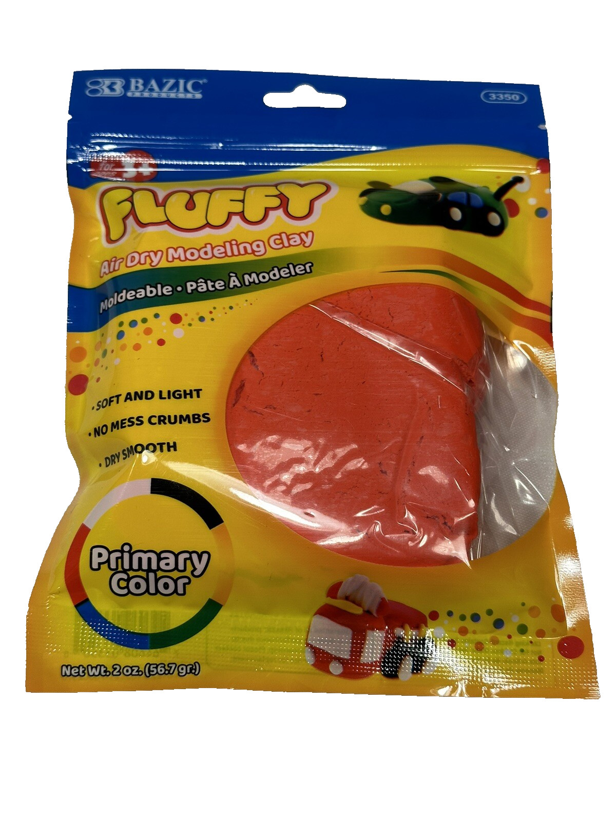 fluffy air dry modeling clay for kids 2 OZ RED