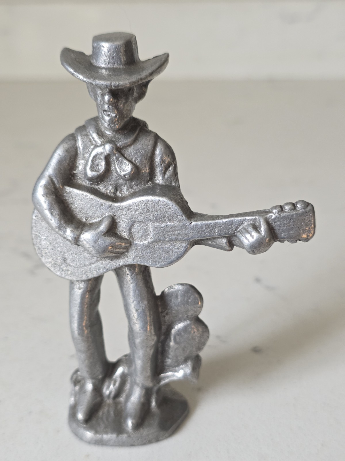 Vintage 1950s Pewter Singing Cowboy w/Guitar Bottle Opener John Wright