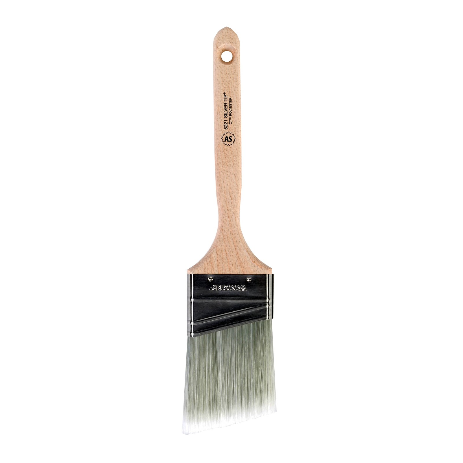 Wooster 2.5 Inch Silver Tip Angle Sash Paint Brush Rust Resistant Polyester F...